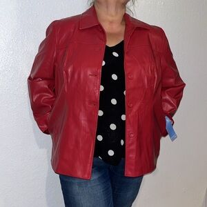 Koret vegan red jacket.